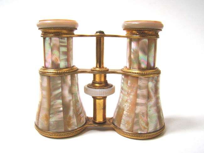 A fine pair of Antique Opera Glasses with Mother-of-pearl barrels and draw tubes circa 1890